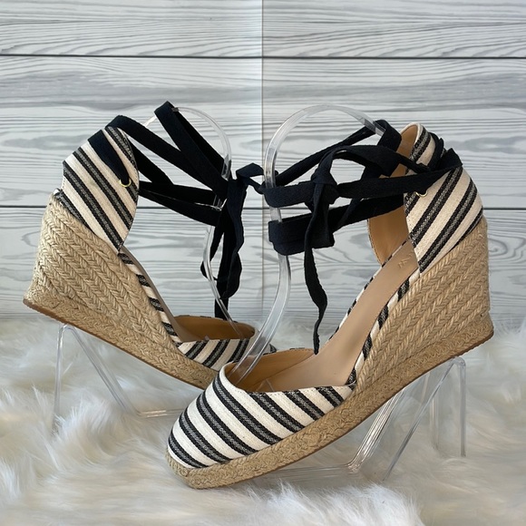 J. Crew Stripped Espadrille Wedges - Picture 2 of 10